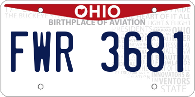 OH license plate FWR3681