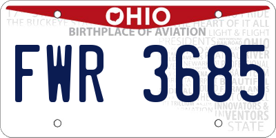 OH license plate FWR3685
