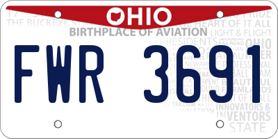 OH license plate FWR3691