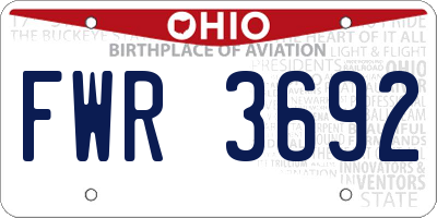 OH license plate FWR3692
