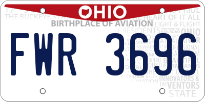 OH license plate FWR3696