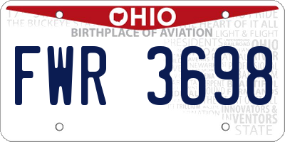 OH license plate FWR3698