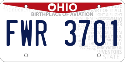 OH license plate FWR3701