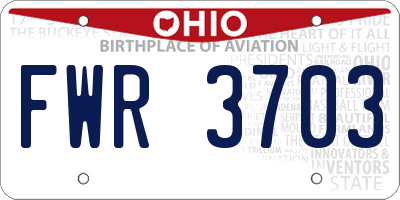 OH license plate FWR3703