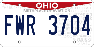 OH license plate FWR3704