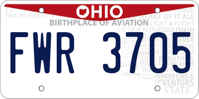 OH license plate FWR3705