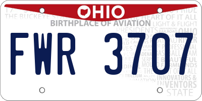 OH license plate FWR3707