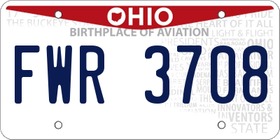 OH license plate FWR3708