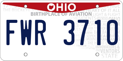 OH license plate FWR3710