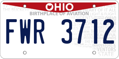 OH license plate FWR3712