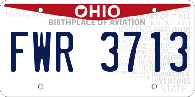 OH license plate FWR3713