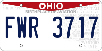 OH license plate FWR3717