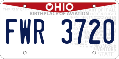 OH license plate FWR3720