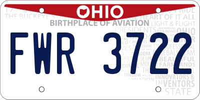 OH license plate FWR3722