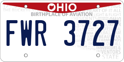 OH license plate FWR3727