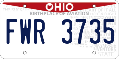 OH license plate FWR3735