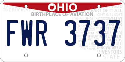 OH license plate FWR3737