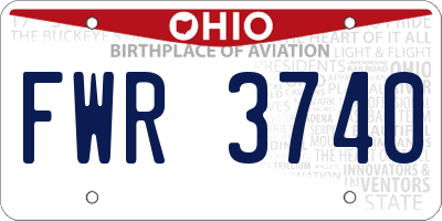 OH license plate FWR3740
