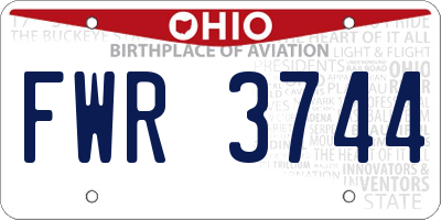 OH license plate FWR3744