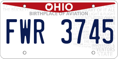 OH license plate FWR3745