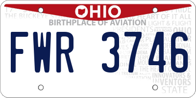 OH license plate FWR3746