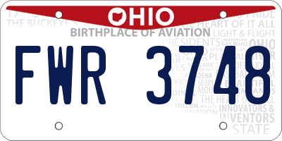 OH license plate FWR3748