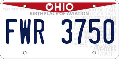 OH license plate FWR3750