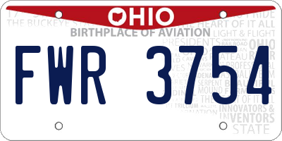 OH license plate FWR3754