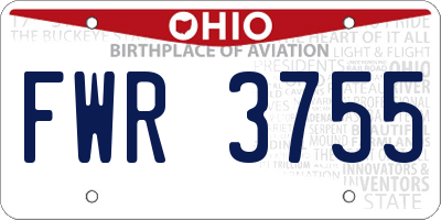 OH license plate FWR3755