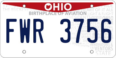 OH license plate FWR3756
