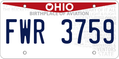OH license plate FWR3759