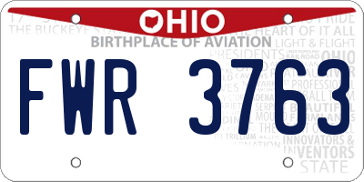 OH license plate FWR3763