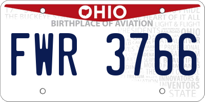 OH license plate FWR3766