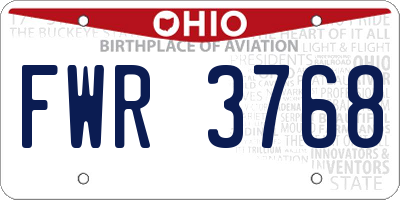 OH license plate FWR3768
