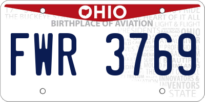 OH license plate FWR3769