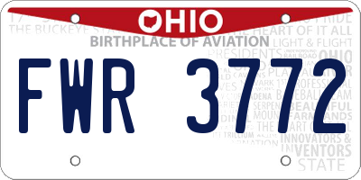 OH license plate FWR3772