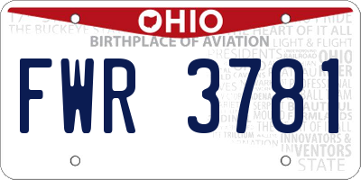 OH license plate FWR3781