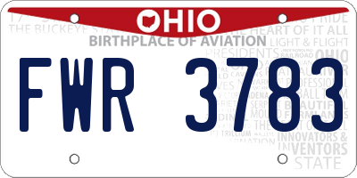 OH license plate FWR3783