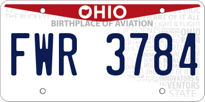 OH license plate FWR3784