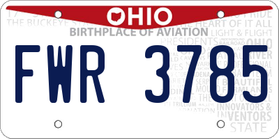 OH license plate FWR3785