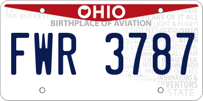 OH license plate FWR3787