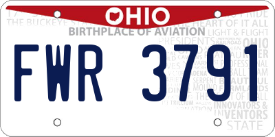 OH license plate FWR3791