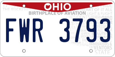OH license plate FWR3793