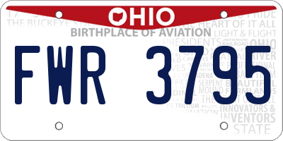 OH license plate FWR3795
