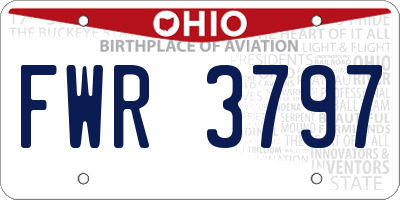 OH license plate FWR3797