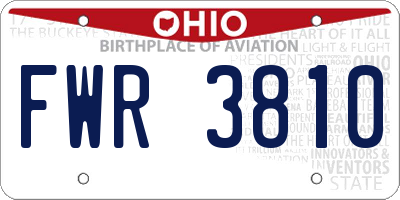 OH license plate FWR3810
