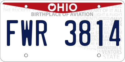 OH license plate FWR3814
