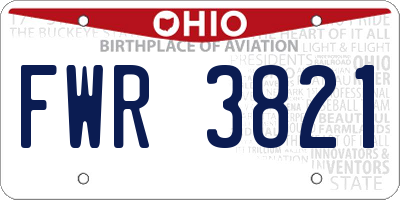 OH license plate FWR3821