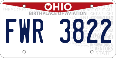 OH license plate FWR3822