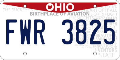 OH license plate FWR3825